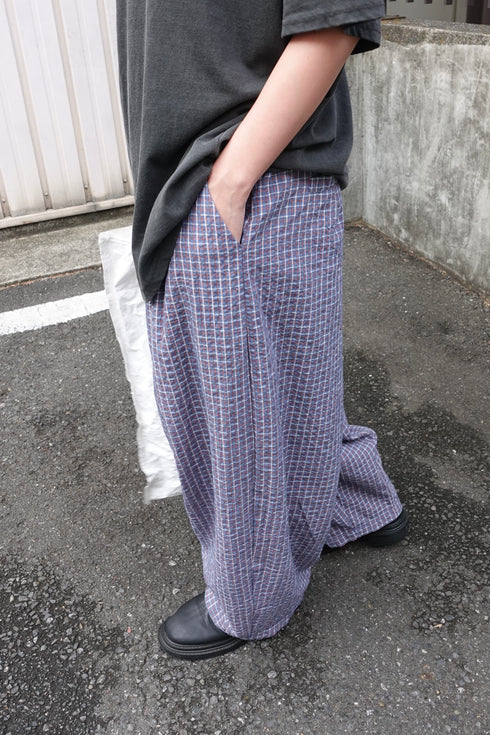 チェックボリュームラフパンツ